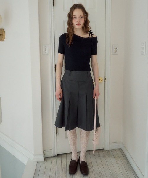 Birthday room(バースデイルーム)の「ワンショルダーリボントップス/one sholder ribbon tops(Tシャツ/カットソー・レディース・ネイビー/アイボリー・FREE)」の20枚目の写真