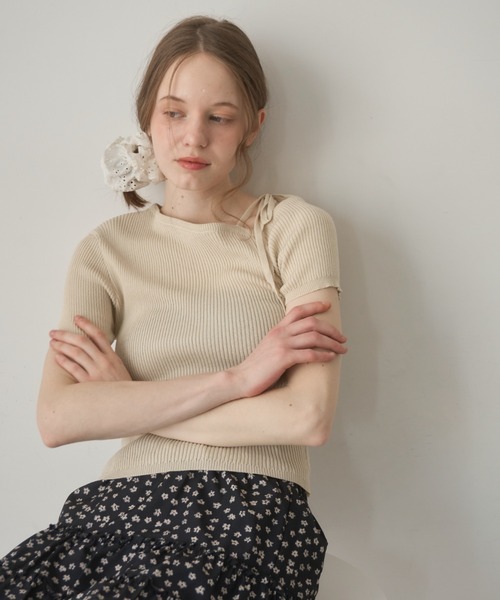 Birthday room(バースデイルーム)の「ワンショルダーリボントップス/one sholder ribbon tops(Tシャツ/カットソー・レディース・ネイビー/アイボリー・FREE)」の22枚目の写真