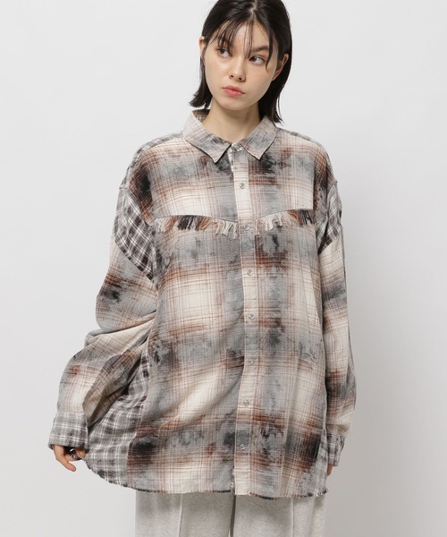 セール】ブリーチライクチェックシャツ（シャツ/ブラウス）｜niko and