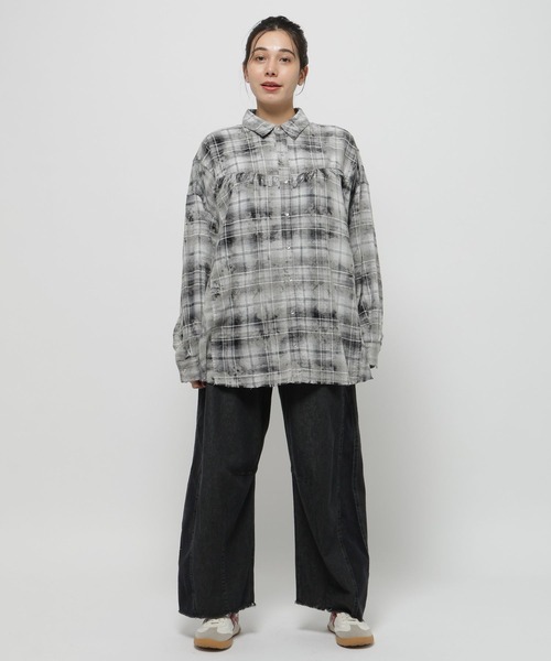 セール】ブリーチライクチェックシャツ（シャツ/ブラウス）｜niko and
