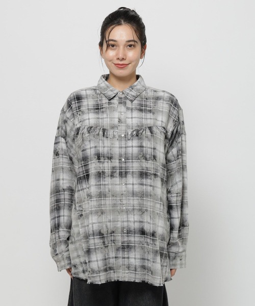 セール】ブリーチライクチェックシャツ（シャツ/ブラウス）｜niko and