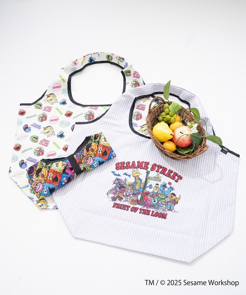 FRUIT OF THE LOOM（フルーツオブザルーム）の「【FRUIT OF THE LOOM】SESAME STREET×FTL Lサイズエコバッグ/セサミコラボ（エコバッグ/サブバッグ・メンズ・アイボリー/パープル/ライトグレー・FREE）」の10枚目の写真