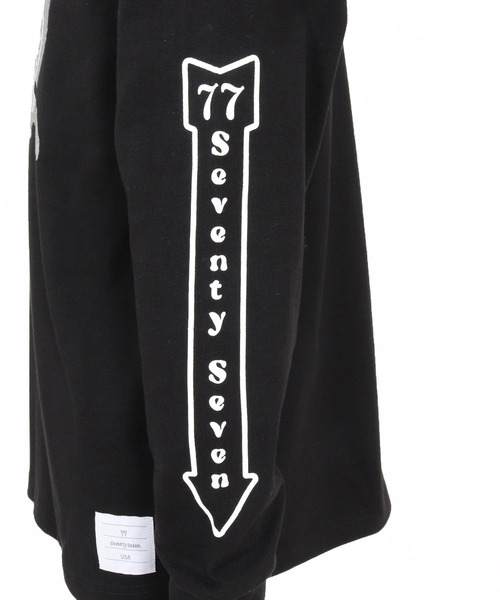 seventy seven(セブンティセブン)の「mlt5422-heavy onz USA cotton L-S t-shirt(77continent) ロングスリーブTシャツ(7725W130)(Tシャツ/カットソー・メンズ・サンドベージュ/ブラック/ホワイト・XL/L/M/S)」の4枚目の写真