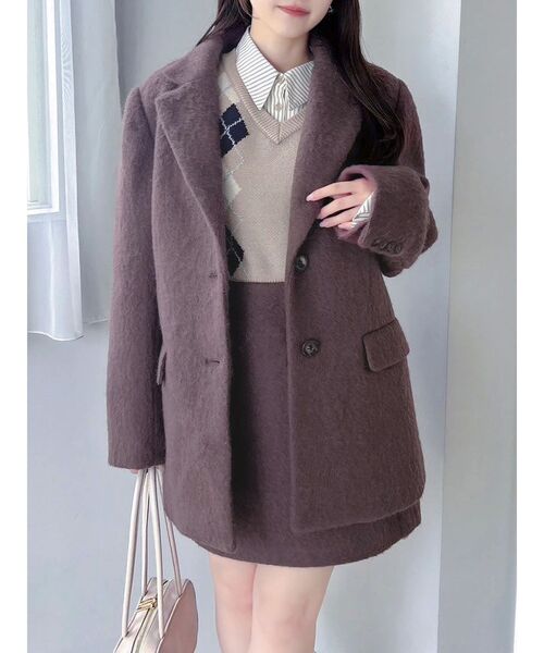 WEB限定カラーあり】ヘアリーミドルジャケット（テーラードジャケット