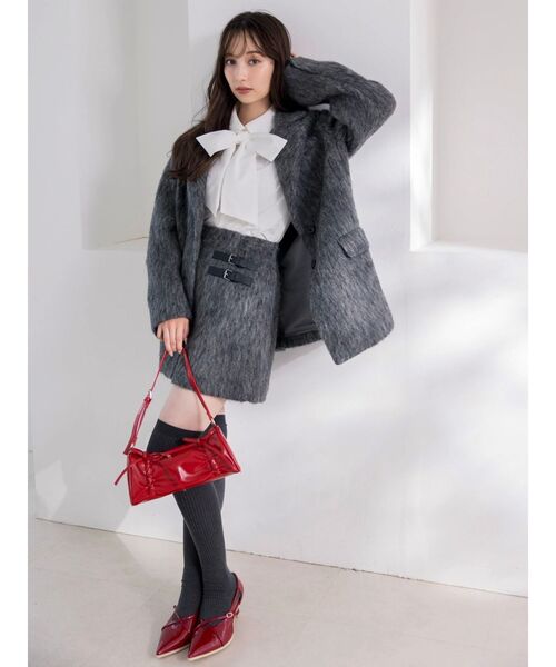 dazzlin（ダズリン）の「【WEB限定カラーあり】ヘアリーミドルジャケット（テーラードジャケット・レディース・アイボリー/ブラウン/ネイビー/チャコールグレー・FREE）」の20枚目の写真