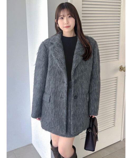 WEB限定カラーあり】ヘアリーミドルジャケット（テーラードジャケット