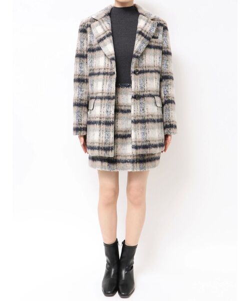 dazzlin（ダズリン）の「【WEB限定カラーあり】ヘアリーミドルジャケット（テーラードジャケット・レディース・アイボリー/ブラウン/ネイビー/チャコールグレー・FREE）」の10枚目の写真