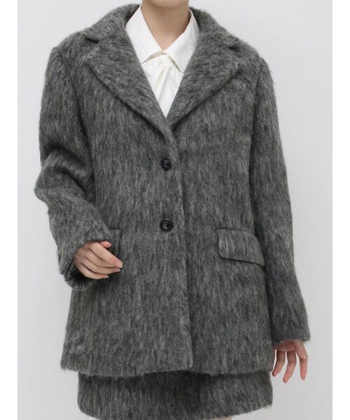 dazzlin（ダズリン）の「【WEB限定カラーあり】ヘアリーミドルジャケット（テーラードジャケット・レディース・アイボリー/ブラウン/ネイビー/チャコールグレー・FREE）」の16枚目の写真