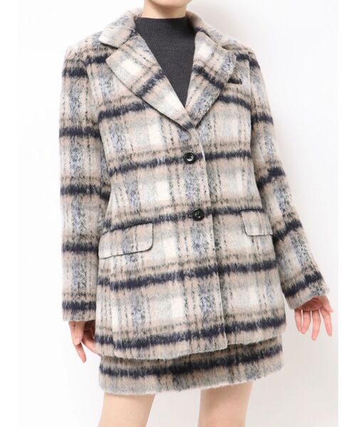 dazzlin（ダズリン）の「【WEB限定カラーあり】ヘアリーミドルジャケット（テーラードジャケット・レディース・アイボリー/ブラウン/ネイビー/チャコールグレー・FREE）」の18枚目の写真