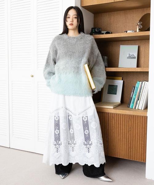 RAGEBLUE（レイジブルー）の「刺繍レース/レイヤードスカート（スカート・レディース・ホワイト・FREE）」の2枚目の写真