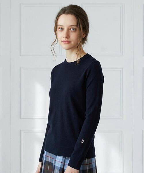 DRESSTERIOR(ドレステリア)の「ストレッチフルニードルニット(ニット/セーター・レディース・ネイビー/パープル/オフホワイト・34/38/36)」の3枚目の写真