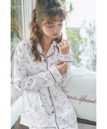 セール】ヒアルロン酸加工 ロゴ刺繍 パジャマ アイボリー（ルーム