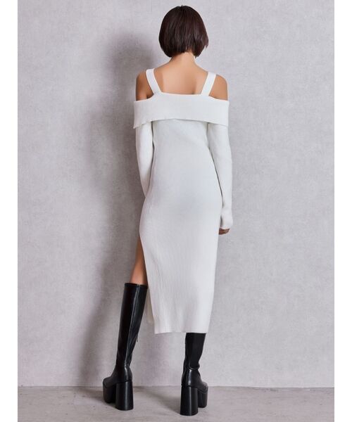 GYDA（ジェイダ）の「オフショルニットLONGワンピース（ワンピース・レディース・オフホワイト/ブラック/グレー・FREE）」の13枚目の写真