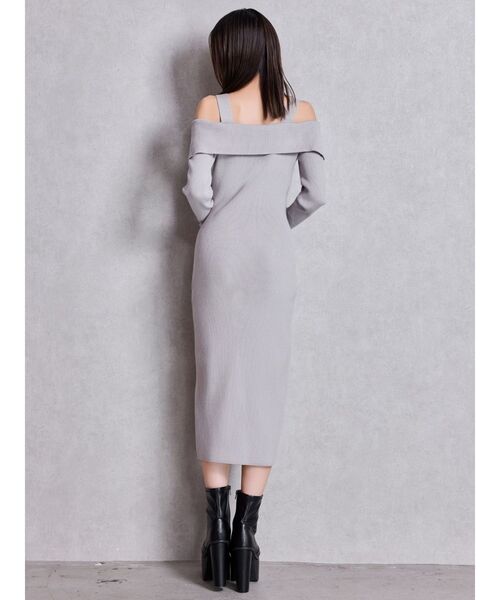 GYDA（ジェイダ）の「オフショルニットLONGワンピース（ワンピース・レディース・オフホワイト/ブラック/グレー・FREE）」の16枚目の写真