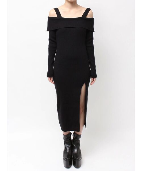 GYDA（ジェイダ）の「オフショルニットLONGワンピース（ワンピース・レディース・オフホワイト/ブラック/グレー・FREE）」の17枚目の写真