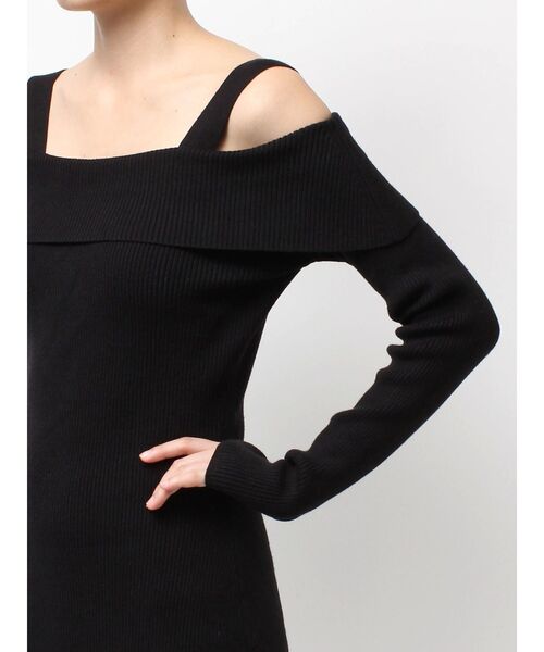 GYDA（ジェイダ）の「オフショルニットLONGワンピース（ワンピース・レディース・オフホワイト/ブラック/グレー・FREE）」の4枚目の写真