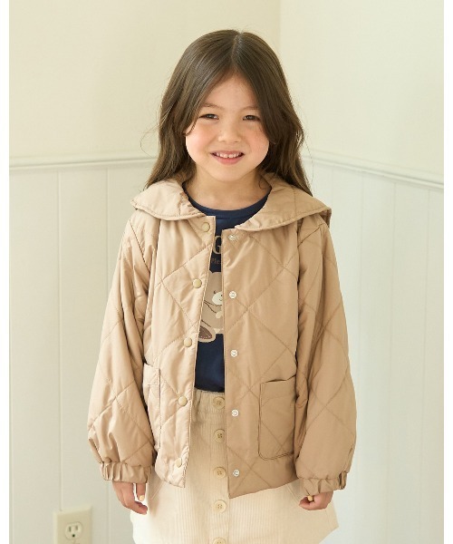 セール】取外しできるセーラーカラー付きキルティングブルゾン