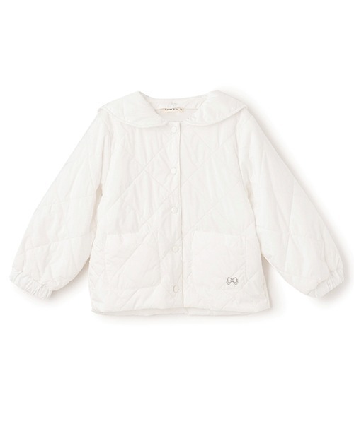 Lycee mine(リセマイン)の「取外しできるセーラーカラー付きキルティングブルゾン(ブルゾン・キッズ・ピンク/ベージュ/チャコール/ブルーグレー/オフホワイト・100cm/110cm/120cm/130cm/140cm/150cm)」の15枚目の写真