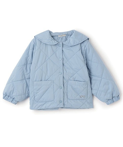 取外しできるセーラーカラー付きキルティングブルゾン（ブルゾン