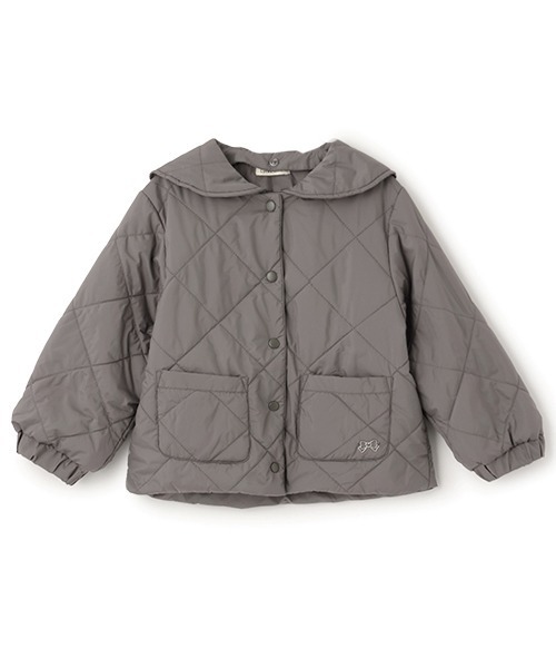 セール】取外しできるセーラーカラー付きキルティングブルゾン