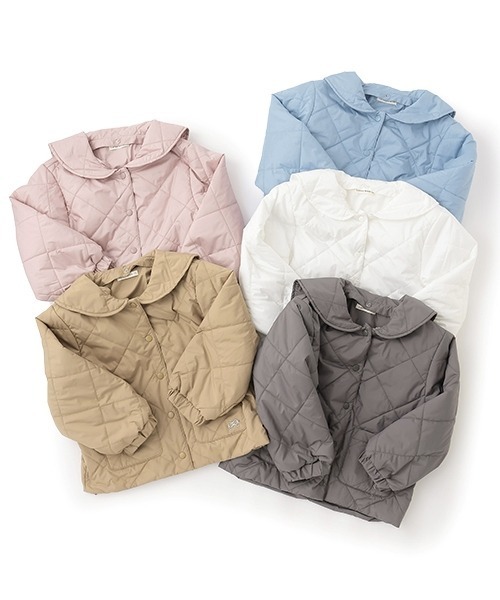 Lycee mine(リセマイン)の「取外しできるセーラーカラー付きキルティングブルゾン(ブルゾン・キッズ・ピンク/ベージュ/チャコール/ブルーグレー/オフホワイト・100cm/110cm/120cm/130cm/140cm/150cm)」の8枚目の写真