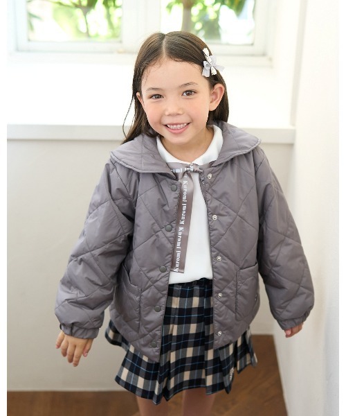 取外しできるセーラーカラー付きキルティングブルゾン（ブルゾン