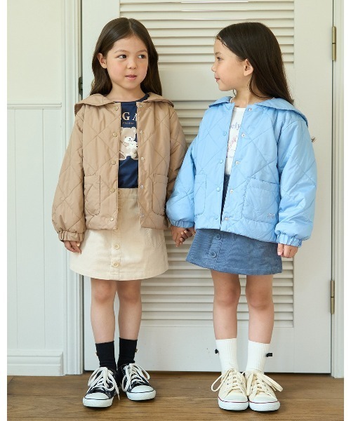 取外しできるセーラーカラー付きキルティングブルゾン（ブルゾン