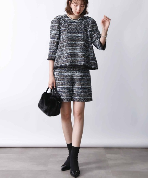 PICCIN（ピッチン）の「【セットアップ可能】ツイードショートパンツ（その他パンツ・レディース・ブルー/ピンク・M）」の7枚目の写真