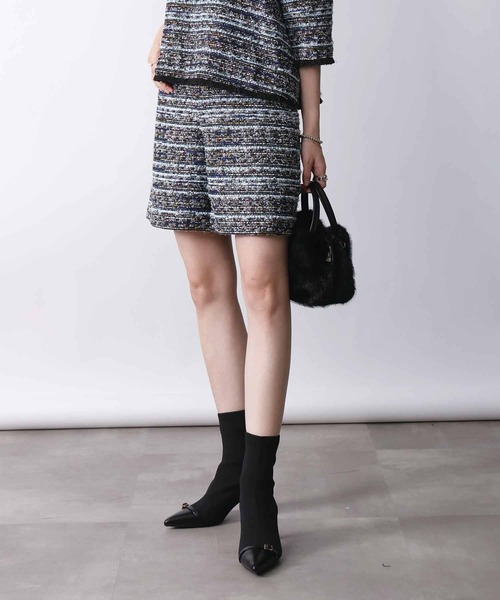 PICCIN（ピッチン）の「【セットアップ可能】ツイードショートパンツ（その他パンツ・レディース・ブルー/ピンク・M）」の4枚目の写真