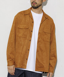 FREAK'S STORE（フリークスストア）の「レザレッド ブラッシュド オープンカラー ロングスリーブ シャツジャケット/ LEATHERETTE SW O/C SHT（シャツ/ブラウス・メンズ）」