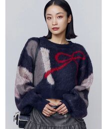 EMODA（エモダ）の「ショートルーズジャガードニット（ニット/セーター）」