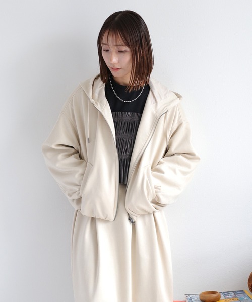 cepo（セポ）の「〈セットアップ対応〉スウェードライクジップパーカー