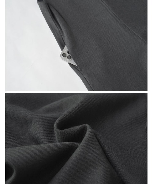 Re:EDIT（リエディ）の「[低身長/高身長サイズ有][アルガンオイル加工]微起毛ツイルゴールドボタン付きサロペット（つなぎ/オールインワン・レディース・アイボリー/ブラック/チャコールグレー・LARGE/TALL/MEDIUM/SHORT）」の5枚目の写真