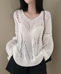 透かし編みチュニック