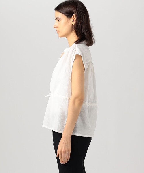 JAMES PERSE（ジェームスパース）の「コットンシルクサッカー スリーブレスブラウス WSHS3116（シャツ/ブラウス・レディース・ブラック/ホワイト・1）」の5枚目の写真