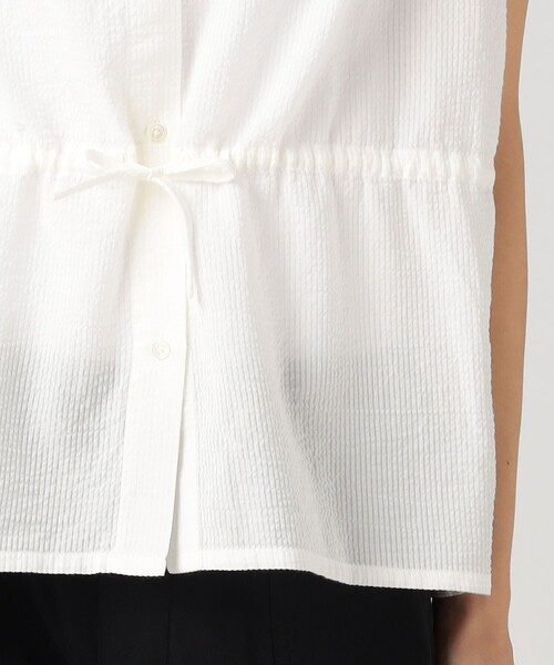 JAMES PERSE（ジェームスパース）の「コットンシルクサッカー スリーブレスブラウス WSHS3116（シャツ/ブラウス・レディース・ブラック/ホワイト・1）」の11枚目の写真