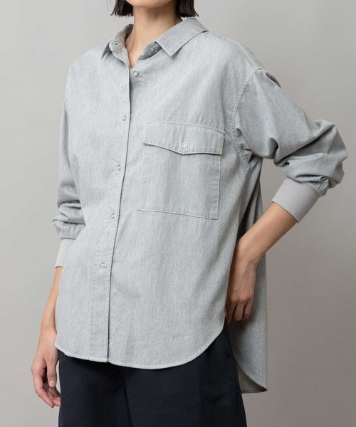 Munich（ミューニック）の「6ozスラブデニムリブカフスシャツ（シャツ/ブラウス・レディース・ライトグレー/ブラック/インディゴブルー・FREE）」の20枚目の写真