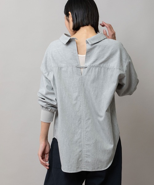 Munich（ミューニック）の「6ozスラブデニムリブカフスシャツ（シャツ/ブラウス・レディース・ライトグレー/ブラック/インディゴブルー・FREE）」の22枚目の写真