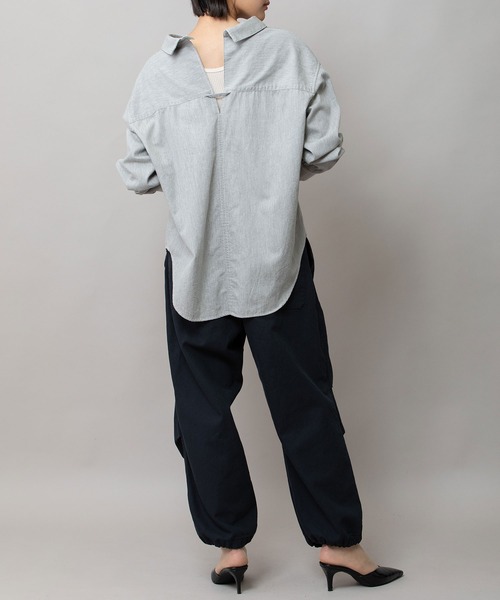 Munich（ミューニック）の「6ozスラブデニムリブカフスシャツ（シャツ/ブラウス・レディース・ライトグレー/ブラック/インディゴブルー・FREE）」の22枚目の写真