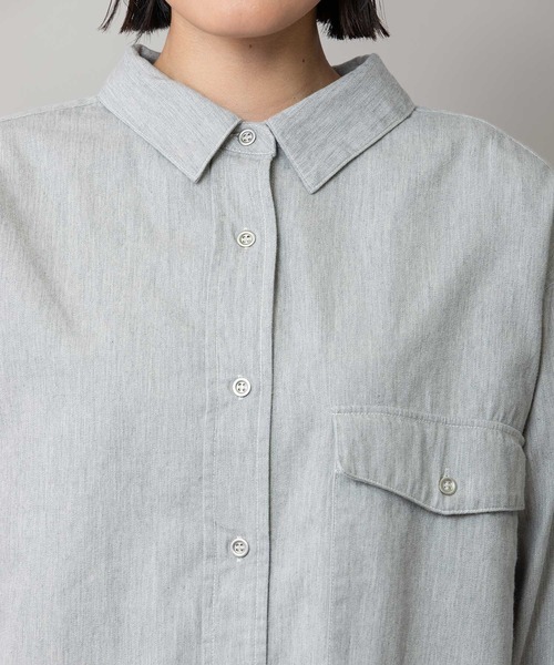 Munich（ミューニック）の「6ozスラブデニムリブカフスシャツ（シャツ/ブラウス・レディース・ライトグレー/ブラック/インディゴブルー・FREE）」の14枚目の写真