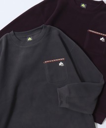 LOGOS/ロゴス フリース チロリアンテープ付きポケット ワンポイントロゴス刺繍スウェットトレーナー