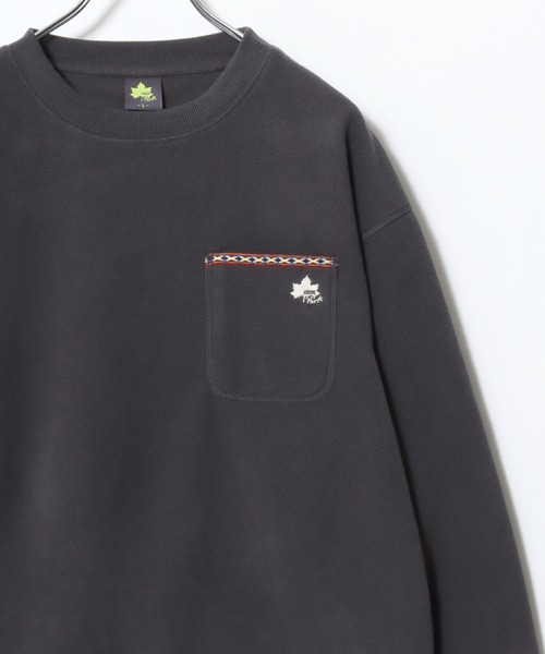 LOGOS(ロゴス)の「LOGOS/ロゴス フリース チロリアンテープ付きポケット ワンポイントロゴス刺繍スウェットトレーナー(スウェット・レディース・アイボリー/ワイン/スミクロ・M/L/LL)」の15枚目の写真