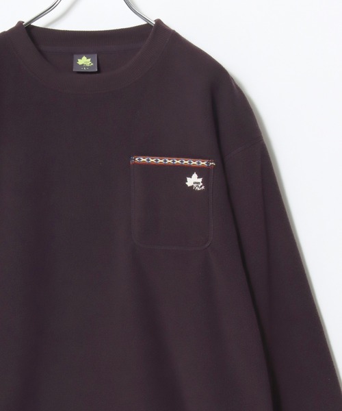 LOGOS(ロゴス)の「LOGOS/ロゴス フリース チロリアンテープ付きポケット ワンポイントロゴス刺繍スウェットトレーナー(スウェット・レディース・アイボリー/ワイン/スミクロ・M/L/LL)」の16枚目の写真