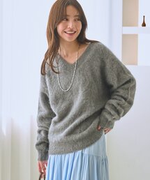 La boutique BonBon | 【今すぐお届け！】ヘアリーウールカシミヤ混ストレッチ前後２WAYニット(ニット/セーター)