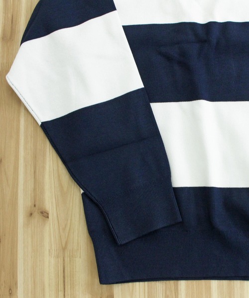 Calvin Klein（カルバン・クライン）の「CKJ ストライプ スノーウィー リラックス クルーネック ボーダー ニット セーター LS STRIPED SNOWY RELAXED CREWNK（ニット/セーター・メンズ・ブルー/ネイビー・L/M/XL）」の11枚目の写真