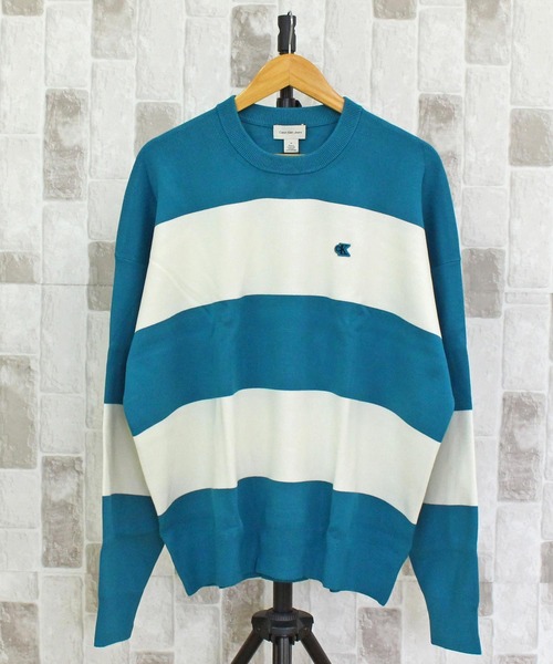 Calvin Klein（カルバン・クライン）の「CKJ ストライプ スノーウィー リラックス クルーネック ボーダー ニット セーター LS STRIPED SNOWY RELAXED CREWNK（ニット/セーター・メンズ・ブルー/ネイビー・L/M/XL）」の13枚目の写真