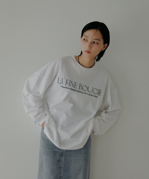 A part by（アパートバイ）の「【LA FINE BOUCHEコラボ】ロゴロンＴ（Tシャツ/カットソー・レディース・ホワイト系その他5/オフホワイト・FREE）」の4枚目の写真