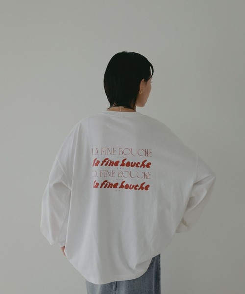 A part by（アパートバイ）の「【LA FINE BOUCHEコラボ】ロゴロンＴ（Tシャツ/カットソー・レディース・ホワイト系その他5/オフホワイト・FREE）」の6枚目の写真