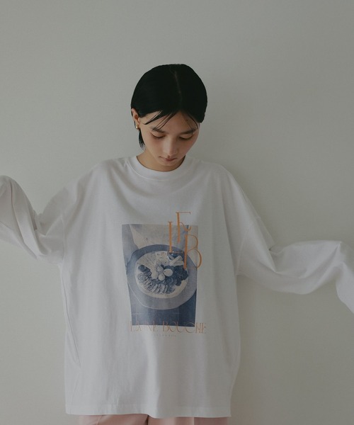A part by（アパートバイ）の「【LA FINE BOUCHEコラボ】ロゴロンＴ（Tシャツ/カットソー・レディース・ホワイト系その他5/オフホワイト・FREE）」の9枚目の写真
