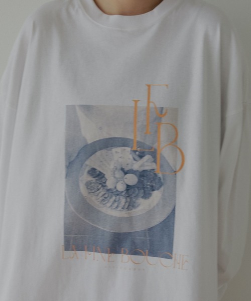 A part by（アパートバイ）の「【LA FINE BOUCHEコラボ】ロゴロンＴ（Tシャツ/カットソー・レディース・ホワイト系その他5/オフホワイト・FREE）」の10枚目の写真